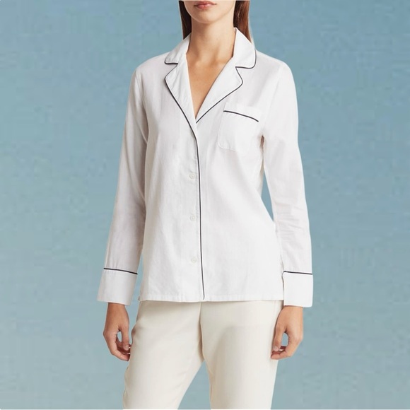 NWT AG Adriano Goldschmied White ‘Iris’ Long Sleeve Button Front Shirt Size S - Picture 1 of 4